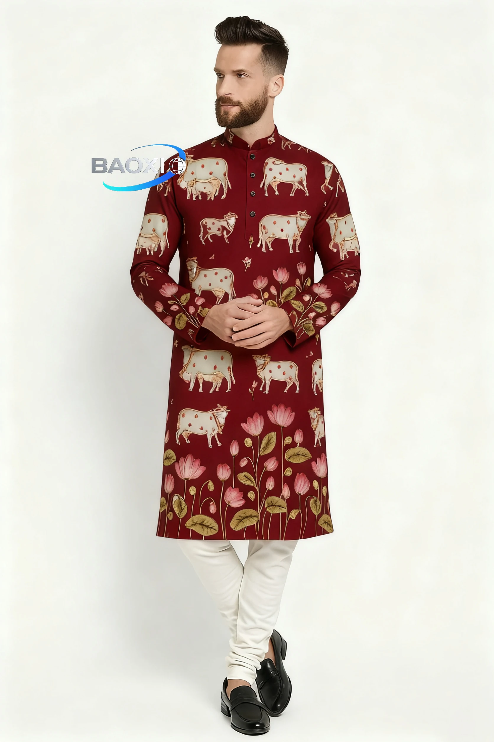 Мужской модный и удобный длинный халат с принтом Курта Дейдара 2025 года, подходящий для всех случаев.