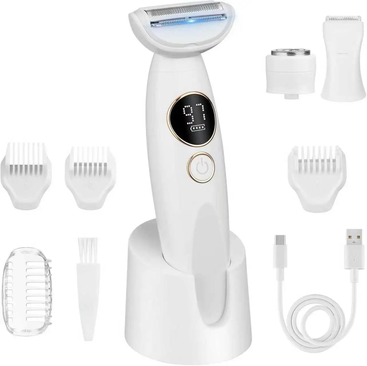 

Sweker 3 in 1 Bikini Trimmer for Women Electric Razors IPX7 Waterproof USB Charging Women's Electric Epilator Face Shavers