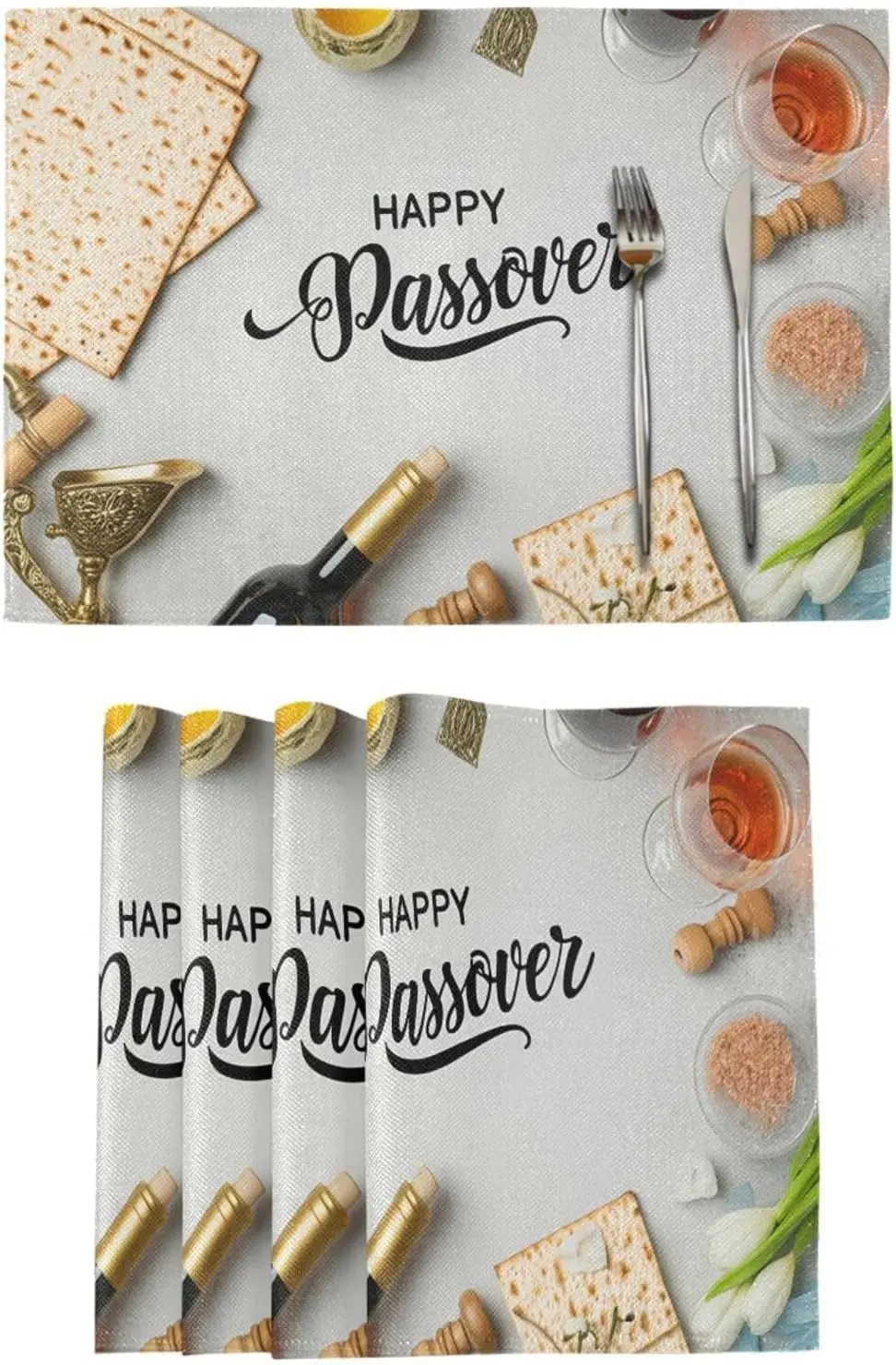 

Салфетки для стола на Пасху (Матзо), многоразовые, для еврейского праздника, декор для кухонного и обеденного стола, украшения на Пасху