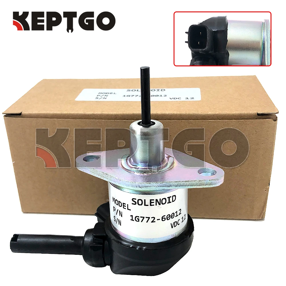 1G772-60012 Fuel Shut Off Solenoid for Kubota Tractor Shut off M6040DT M6040F M6040HD SVL75 SVL75C U55 1G772-60010 1G772-60014