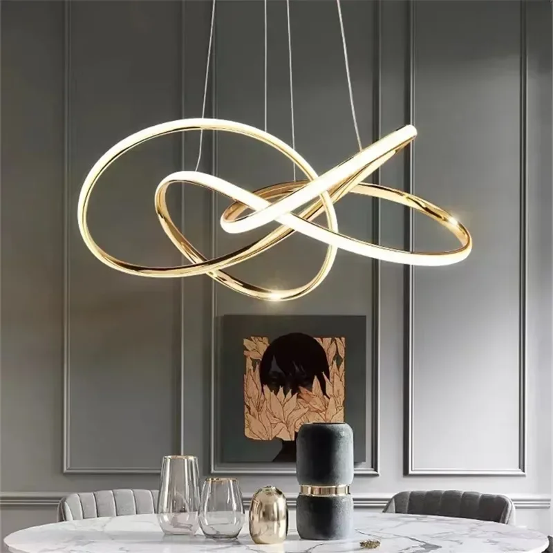 

PAN INFINITY Restaurant Pendant Modern Ring Light Nordic Gold Light Luxury Hotel Lobby Bedroom Home Decoration Pendant Light