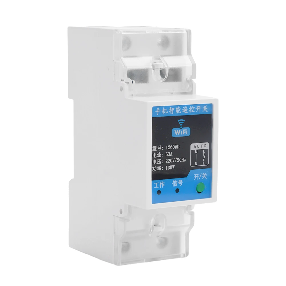 AC220V Smart Circuit Breaker Power Metering 1-63A Wireless Remote Control Switch Intelligent Circuit Breaker Suitable for Tuya