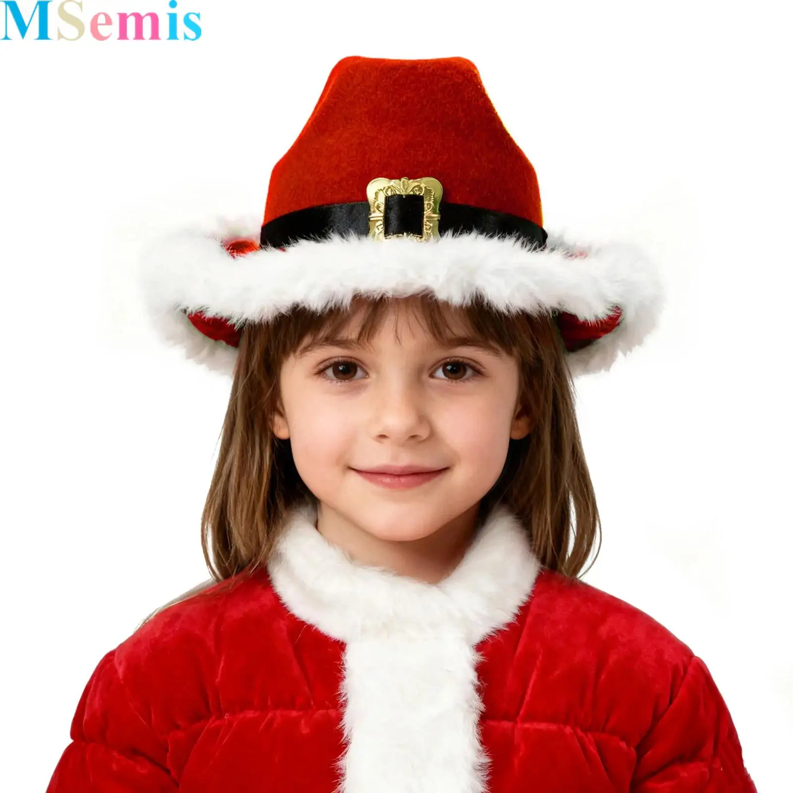 

1Pcs Santa Christmas Cowboy Hat Unisex Cowboy Hat for Boys Girls for Xmas Parties Costume Dress Up Supplies Cosplay Accessories
