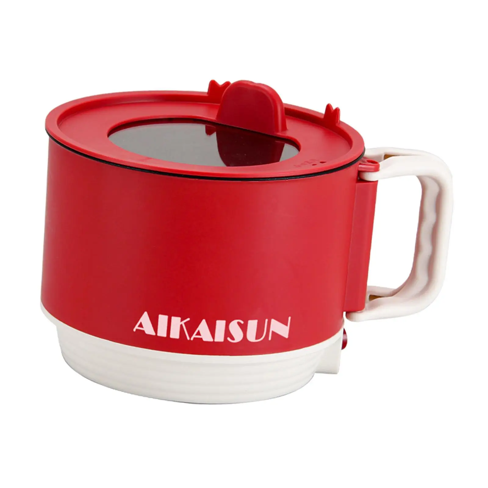 Olla caliente eléctrica antiadherente portátil para el hogar, olla de Ramen, fideos, sartén para gachas, Ramen, bistec, sopa, huevo, 1.5L