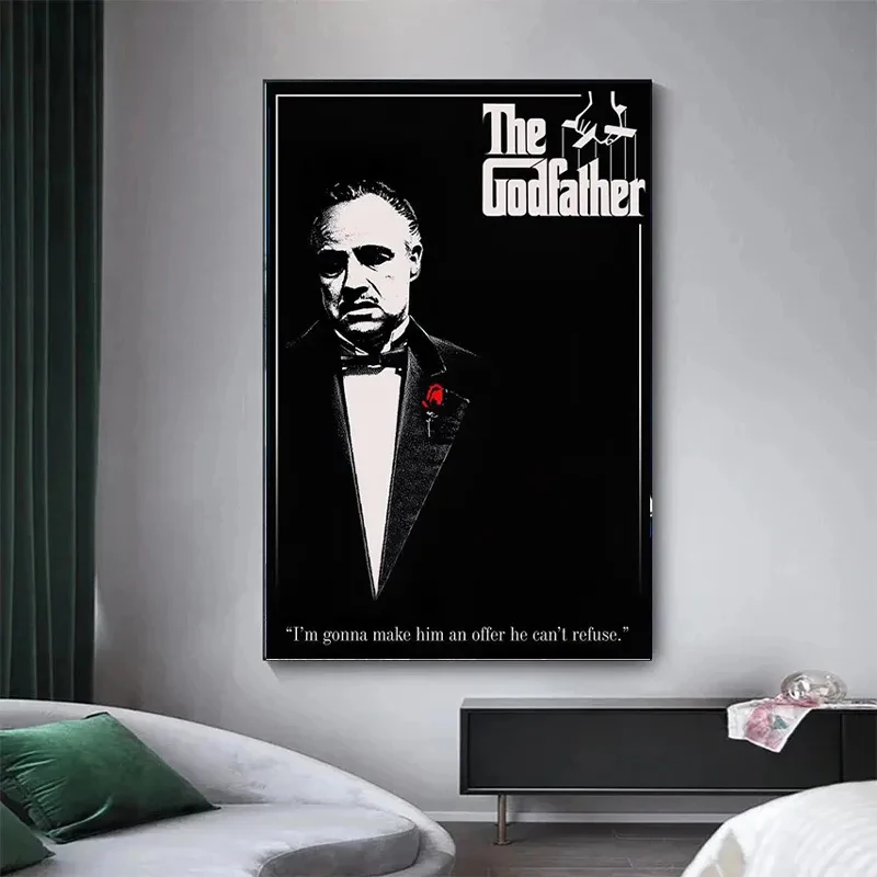 The Godfather Hot Movie Canvas Painting Posters and Prints Classic Gangster Actor Wall Art Pictures for Home Living Room Decor