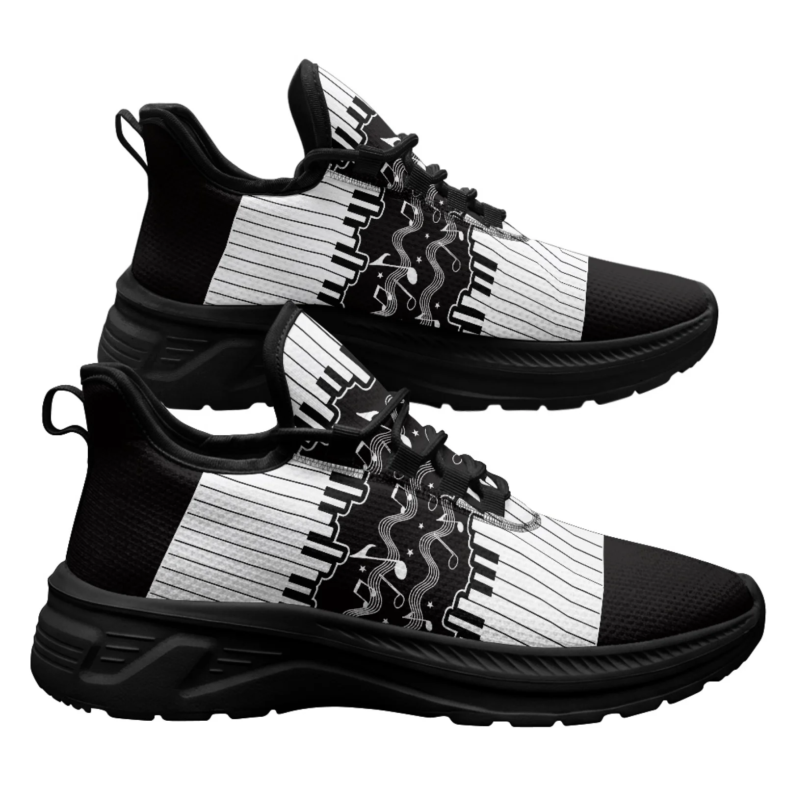 PENSTROLL Mesh & EVA Comfortable Walking Shoe Durable Men's Running Shoes for Mens Gym Piano Notes Pattern
