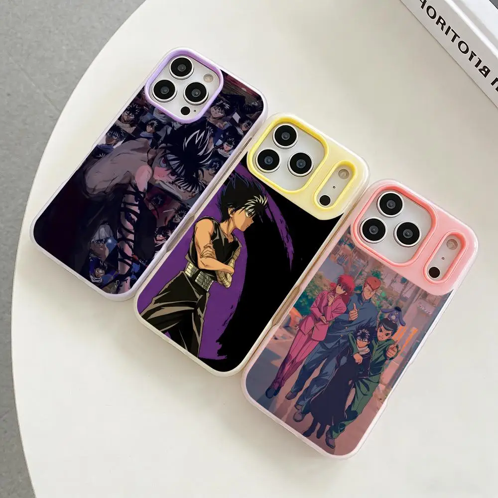 

Anime Y-Yu Yu Hakusho Phone Case Colorful 2‑in‑1 Jelly Matte Clear Full Protection Case For iPhone 11‑17 Series