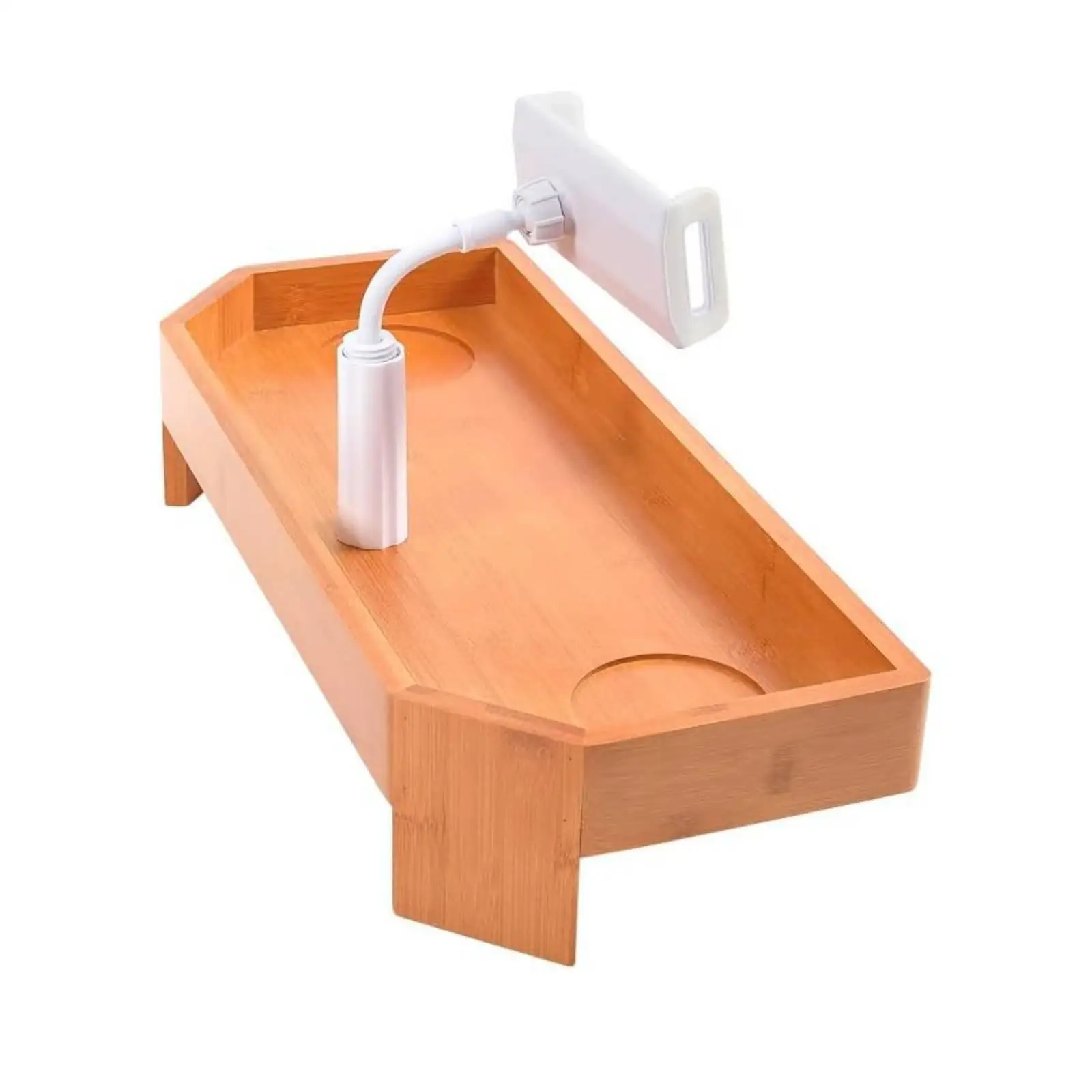 Bath Pillow Tub Non Slip Waterproof Cushion Support Tray Legs Adjustable Holder Wood Spa