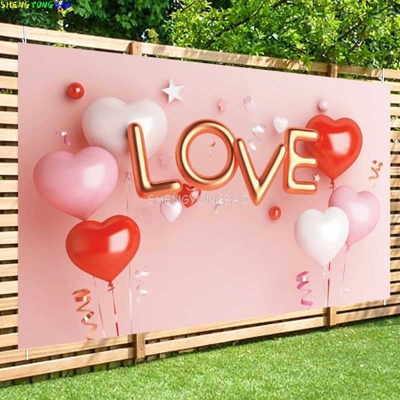 Rosa Blumen Rose Herz Fotografie Kulissen 14. Februar Valentinstag Festival Ich liebe dich Party Fotostudio Hintergrund Nr. 01