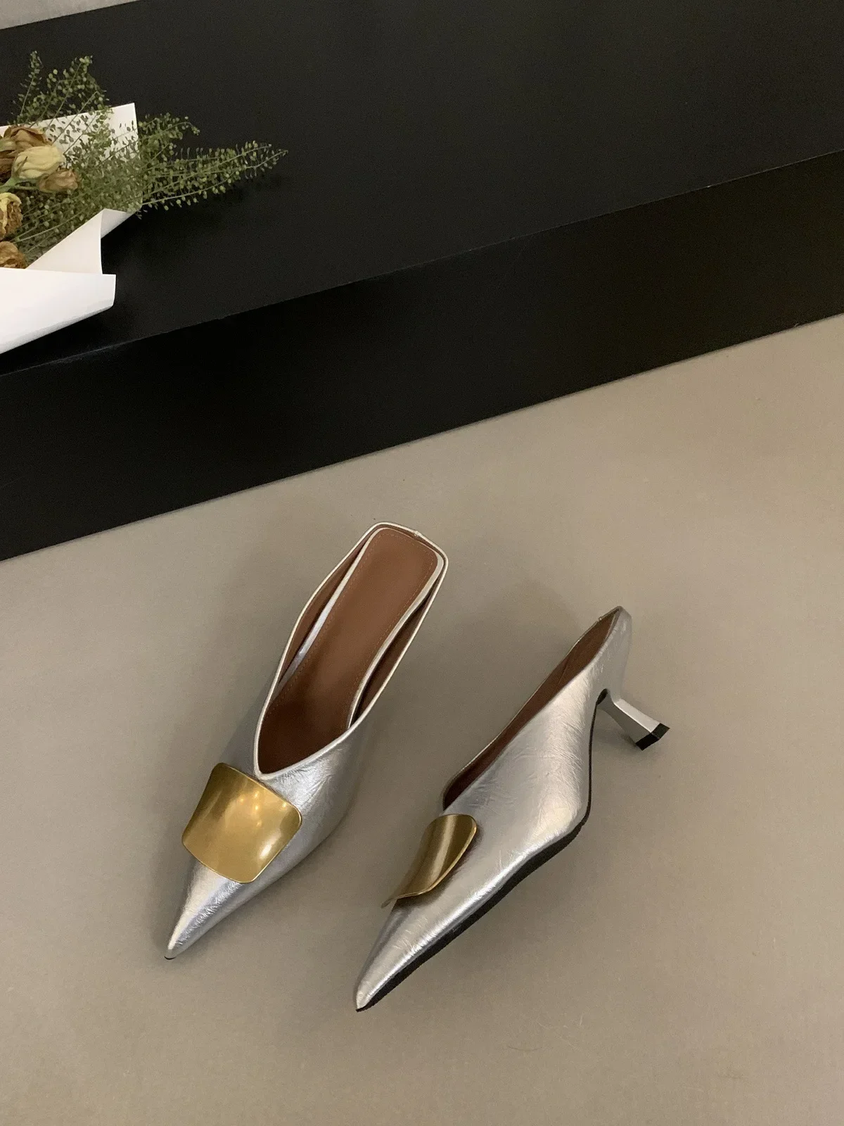 2026 Designer Spitze Damen-Mules Sexy Dünne Hohe Absätze Stripper-Schuhe Frühling Herbst Schlichte Damenschuhe – Detail 11