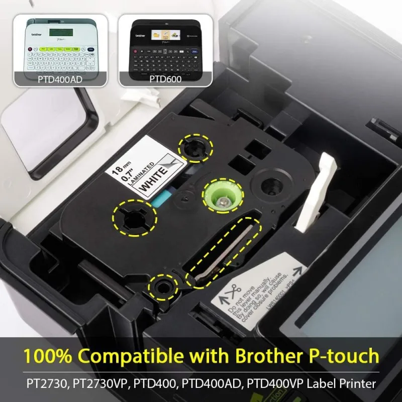 Compatible for Brother P-touch Black on Clear White Red Blue Yellow Green TZe 221 231 431 531 631 611 Laminated Label Tapes