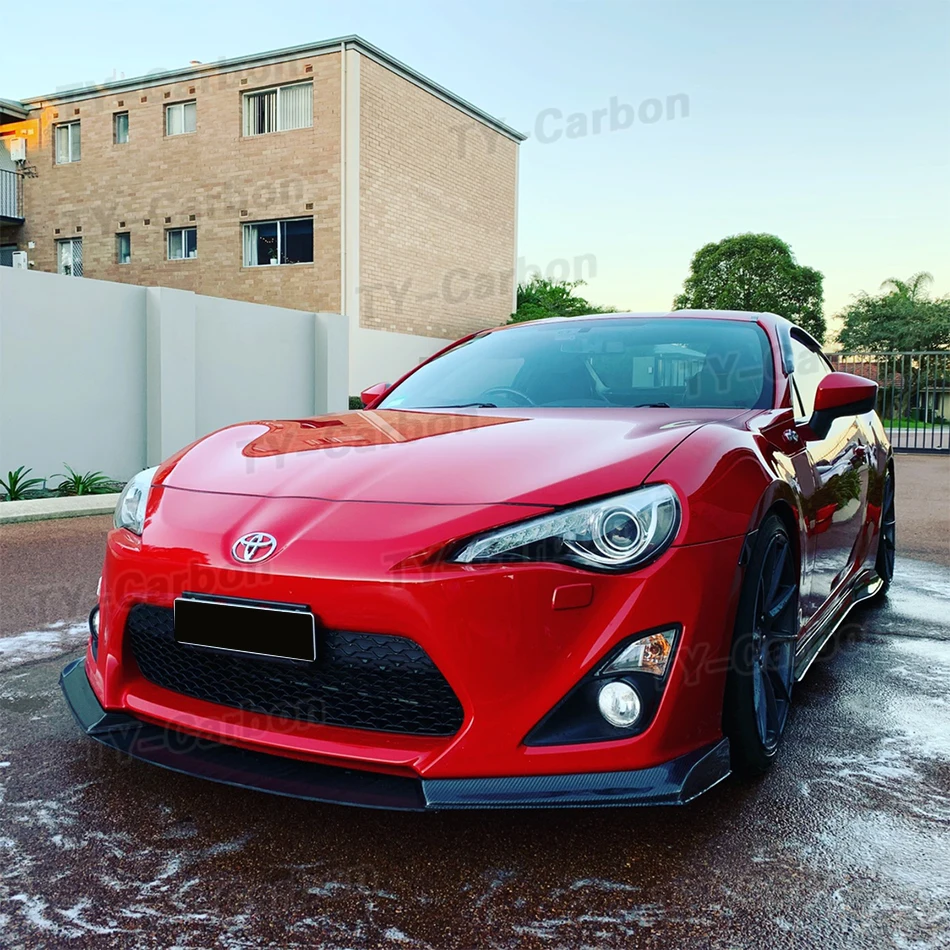 Front Bumper Lip Splitters Chin Splitters Canards for Toyota GT86 BRZ JDM Style 2012-2015 Carbon Fiber Front Lip Spoiler FRP