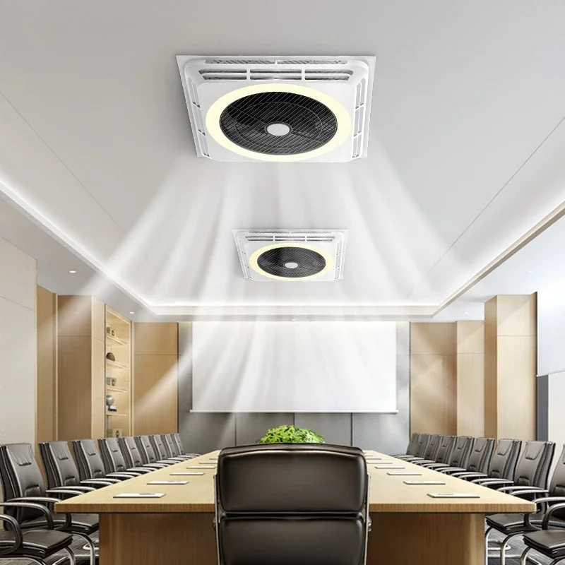 Nueva luz de ventilador de circulación silenciosa sin aspas inteligente, atenuación remota, luz de Panel de placa de yeso con hebilla de aluminio para techo