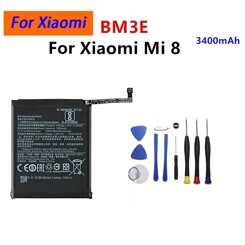 Upgrade New BM3J BM3E BM3F Battery for Xiaomi Mi 8 Explorer / Mi8 Pro Mi8 Lite Mobile Phone Batteries Fast Shipping with Tools