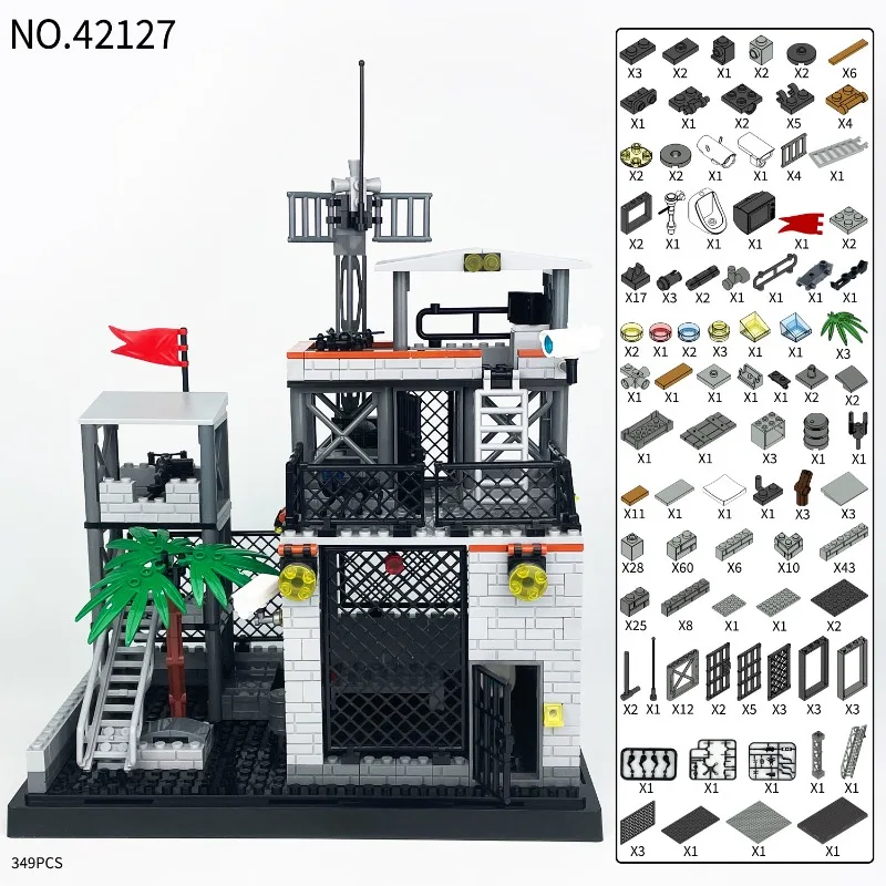 

Yaman base 42127 military building model children's educational assembly small particle building blocks toy base, birthday gift.
