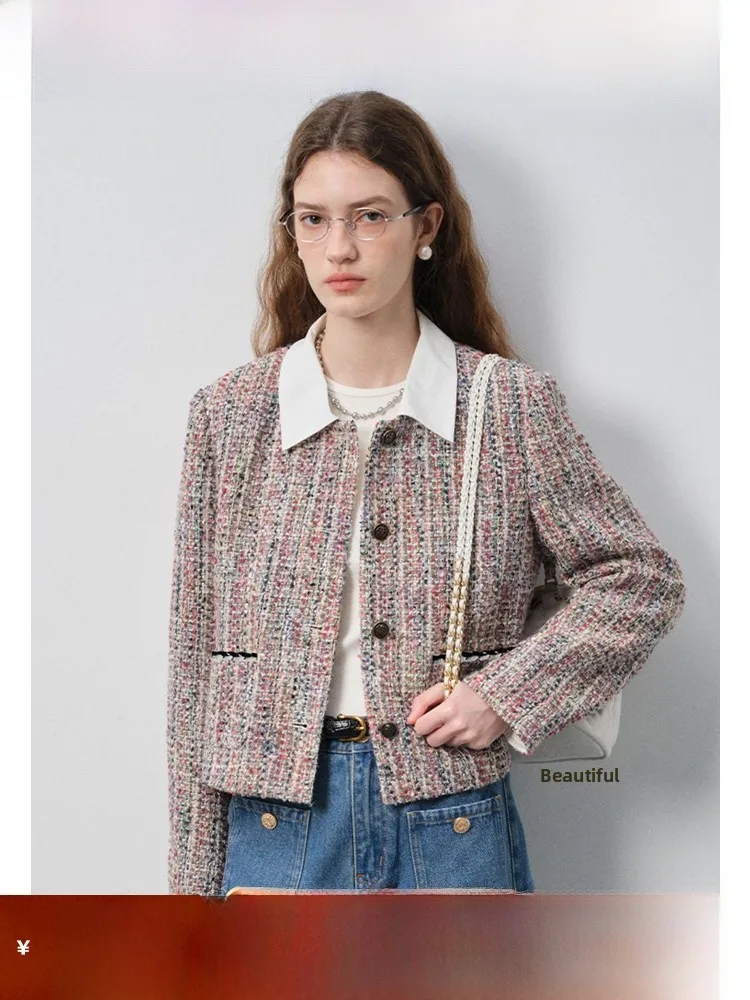 

VEGA CHANG ort Quilted Jaet Women's Faion Color Blo Turn-down Collar Top Commute Sle Breathable Skin-friendly