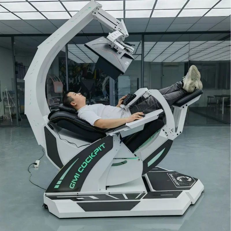 Zero gravity computer cockpit, integrated massage e-sports cockpit, e-sports chair, support 3-5 screens