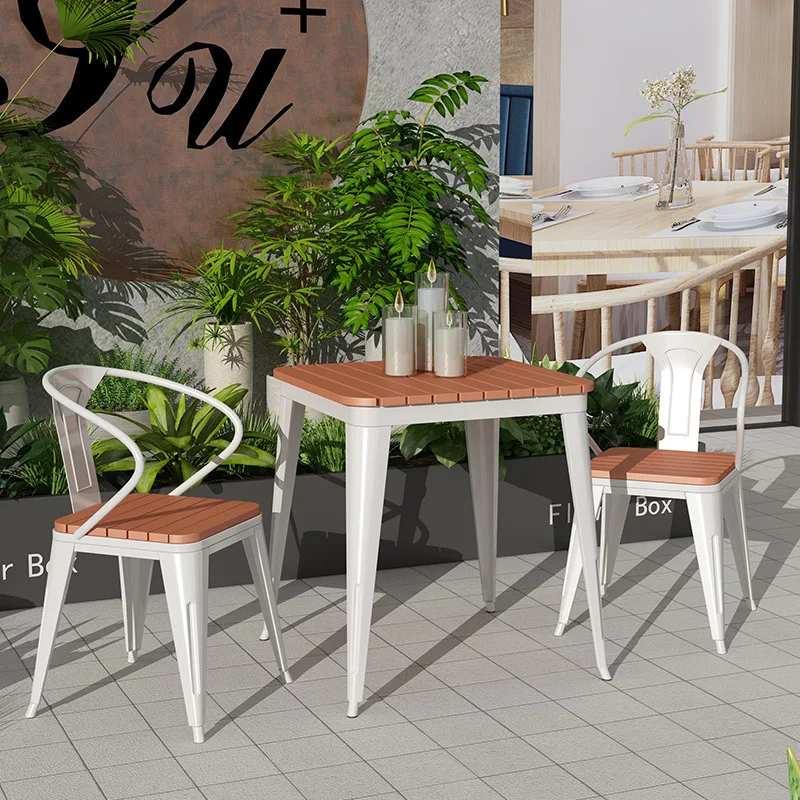 Kaffee Garten Esszimmer Restaurant Tisch und Stuhl setzt Holz stuhl Holz möbel Esszimmer Set moderne Innenhof Terrasse im Freien