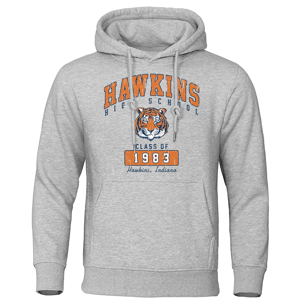 

Hawkins High School Class Of 1983 Men Hoodies Street Clothes Comfortable Oversized Loose Sweatshirt Hip Hop Fleece Pullovers