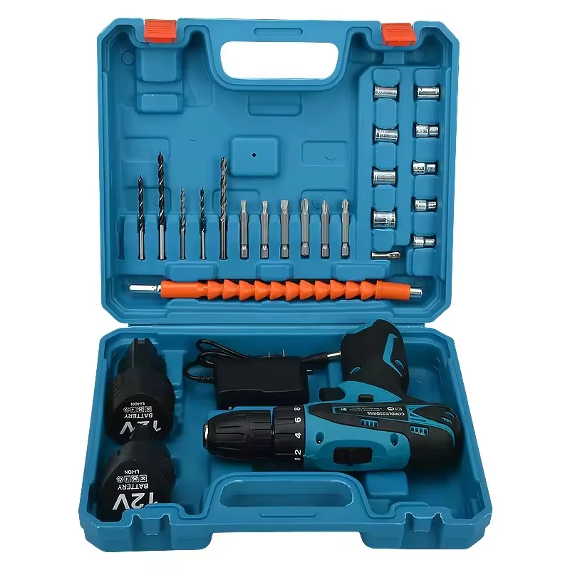 

28V Cordless Impact Drill & Screwdriver Set, 3-in-1 Multifunctional Electric Tool with LED for Home DIY & Quick Repair