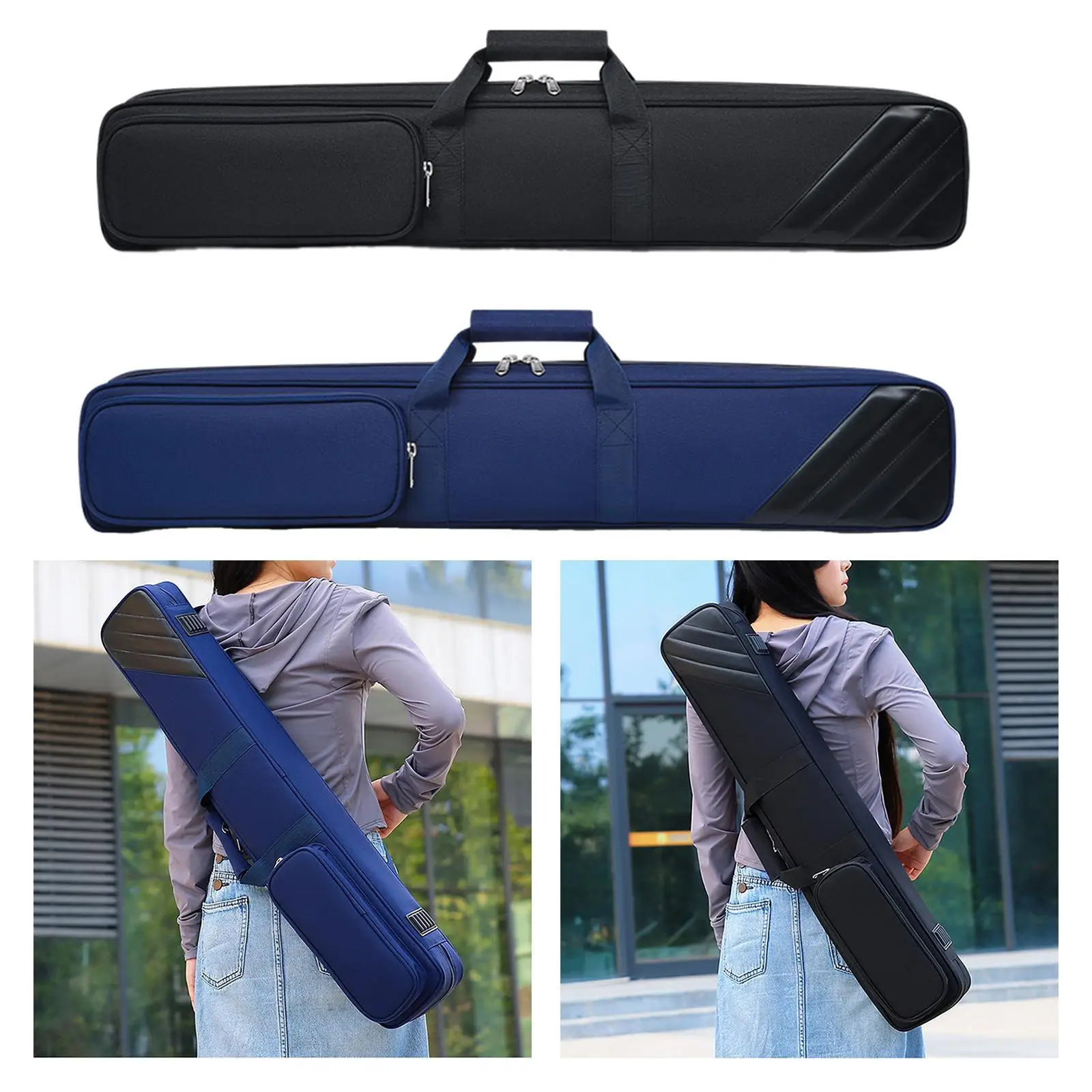 Biliar Cue Case untuk 3/4 Jointed Cues dengan penyimpanan Organizer