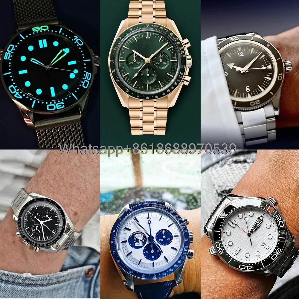 2025vip ساعة أوتوماتيكية للرجال 904L من الفولاذ المقاوم للصدأ بقياس 40 ملم مستوحاة من حرف Omegaes