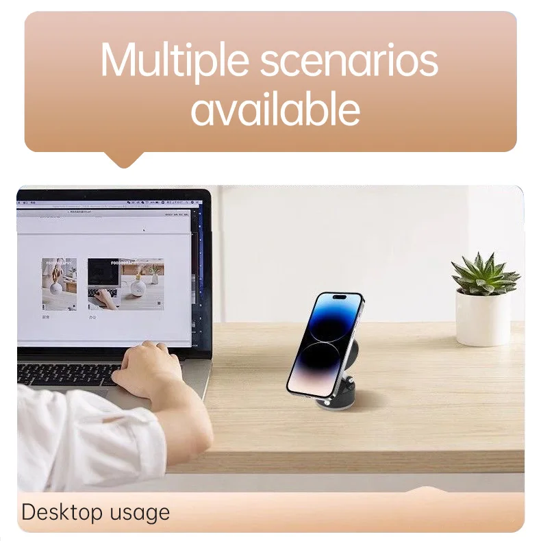 Multi-position magnetic car dashboard mount with adjustable horizontal installation, compatible with all mobile phones. image 3