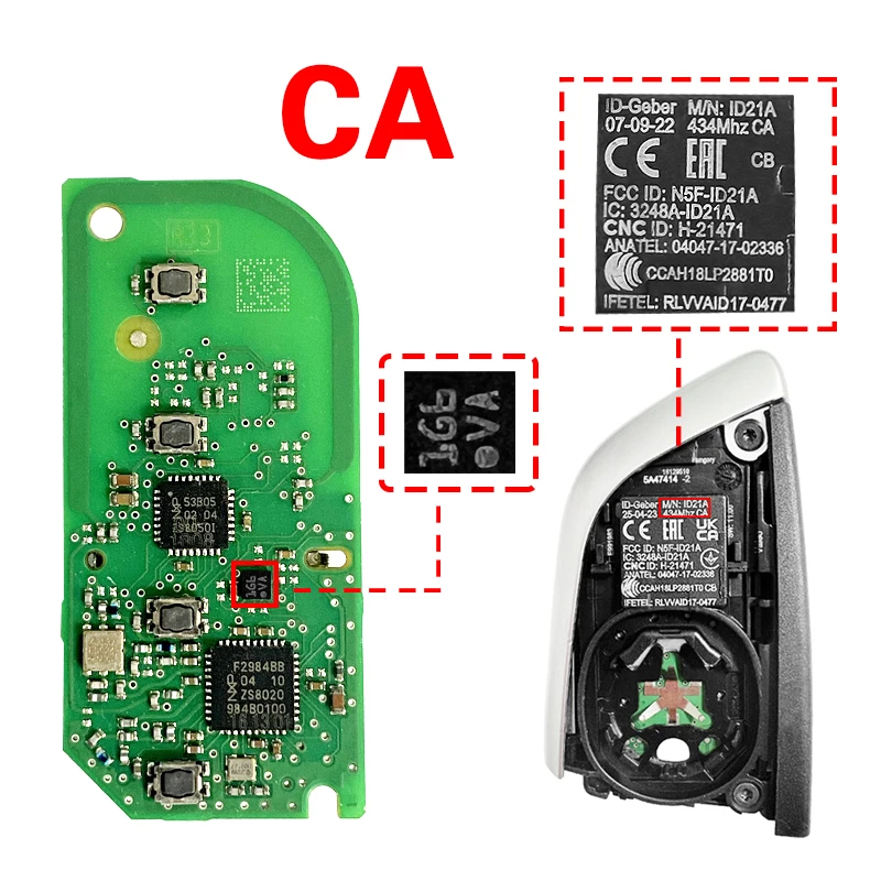 CN006133 FCC originale N5F-ID21A per BMW G Classis CA CG Chiave telecomando intelligente 4/3 + 1 chiave tripla IC: 3248A-ID21A 434MHZ 49 Chip