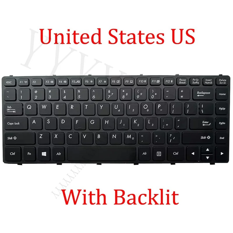Y+  Backlit US Keyboard For Getac S410 S410G3 S410 G3 OEM Black With Frame New