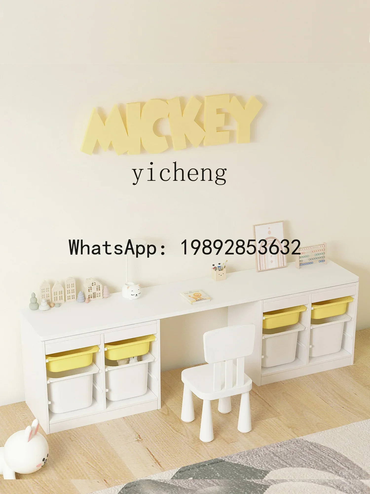 ABC Solid Wood Children's  Storage Rack Storage Cabinet Living Room Writing Desk Children's Room Baby Storage Cabinet