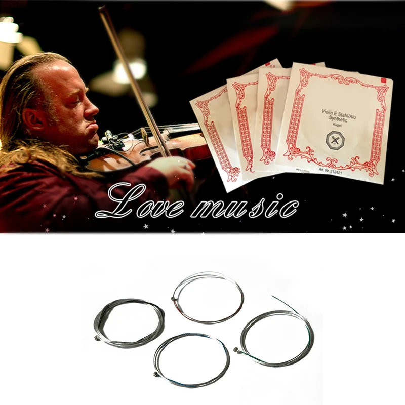 Violin Strings Easy To Play Universal Portable Stainless Steel Convenient Lightweight Premium Material Aluminum Magnesium String