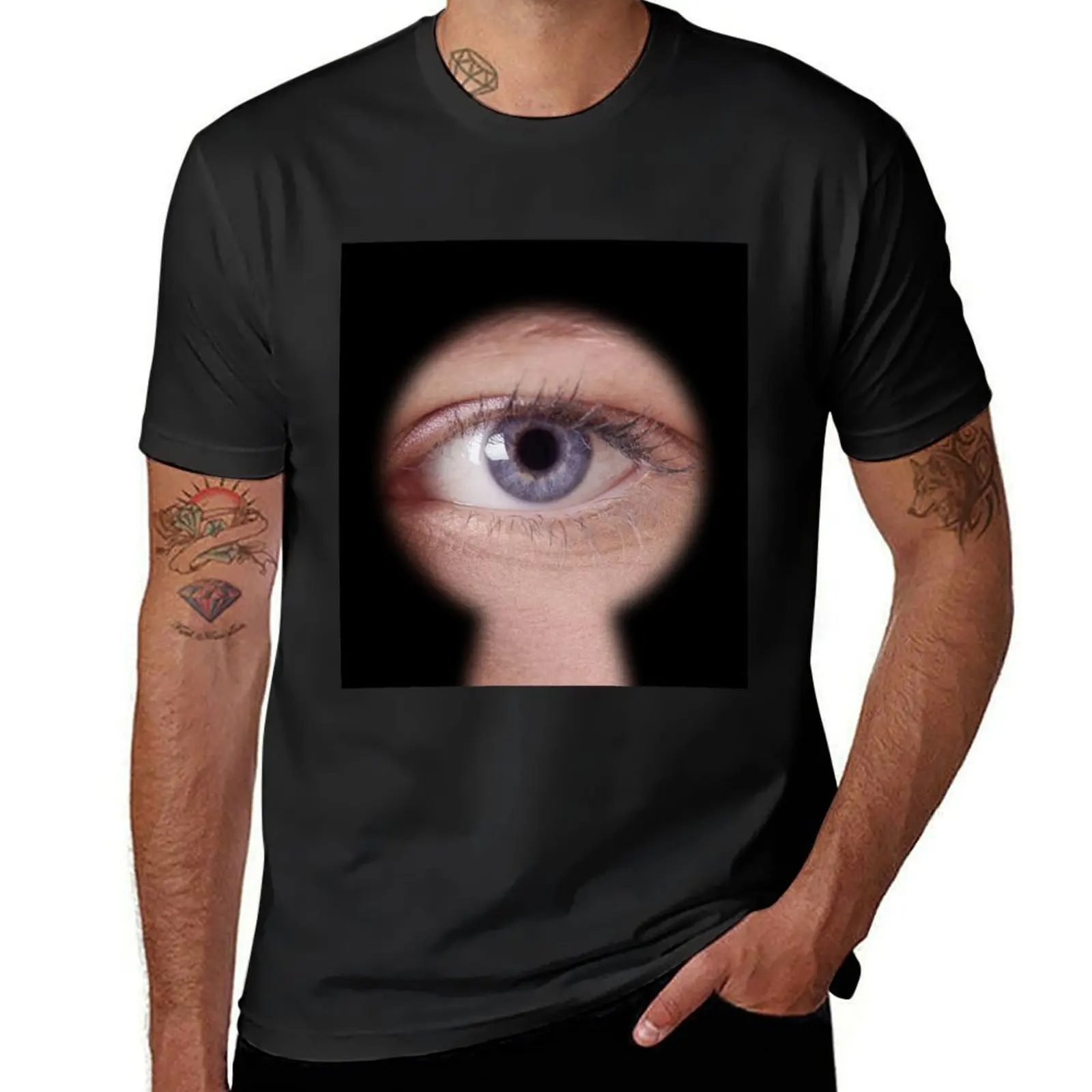 Focus of the soul: Single eye in artistic splendor T-Shirt blanks summer top men workout shirt