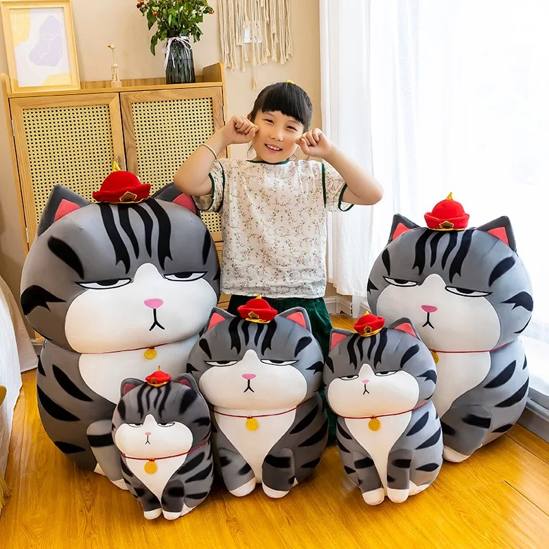 35-75cm Big Toy The Emperor Cat Plush toy Sleepy Cat Lazy  Eyes Cat Sleeping Throw Pollow Swag Toys for boy Birthday