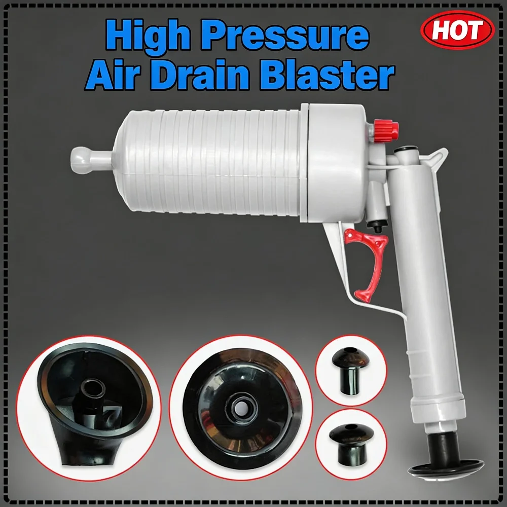 

Пневматический очиститель засоров в канализации высокого давления, пневматический пылесос для устранения засоров, защита от брызг для унитазов, раковин, душевых кабин, напольных сливов