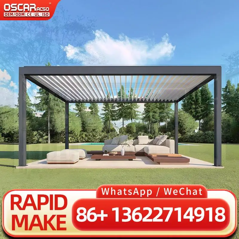 

Louvered Outdoor Patio Roof Canopy Garden Aluminum Pergola Solar Cover Bioclimatic Pergolas pergolas
