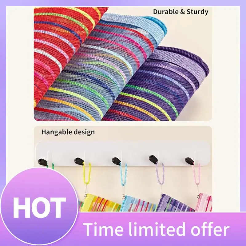 

B69C 120Pcs Mesh Zipper Pouch,Zipper Pouch In 10 Colors,Multipurpose Zipper Bags For Organizing Makeup Essentials,Office