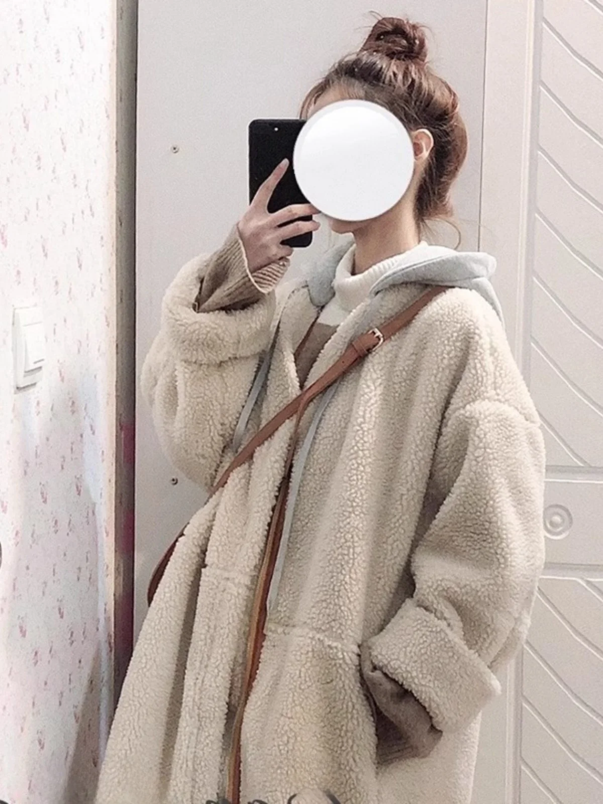Pelliccia di agnello Jaet Donna Inverno Nuovo Sle Pelle E Pelliccia Inteated Particle Fce Cappotto di cotone di media lunghezza Alla moda