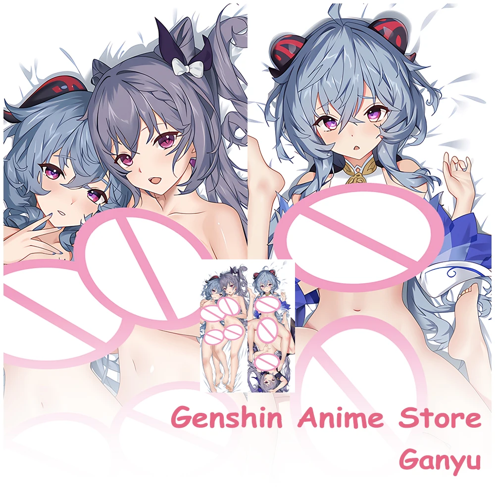 Genshin Impact Ganyu Dakimakura Anime Otaku 2-Side Printed Waifu Decor Hugging Body Pillow Case Cushion Pillow Cover