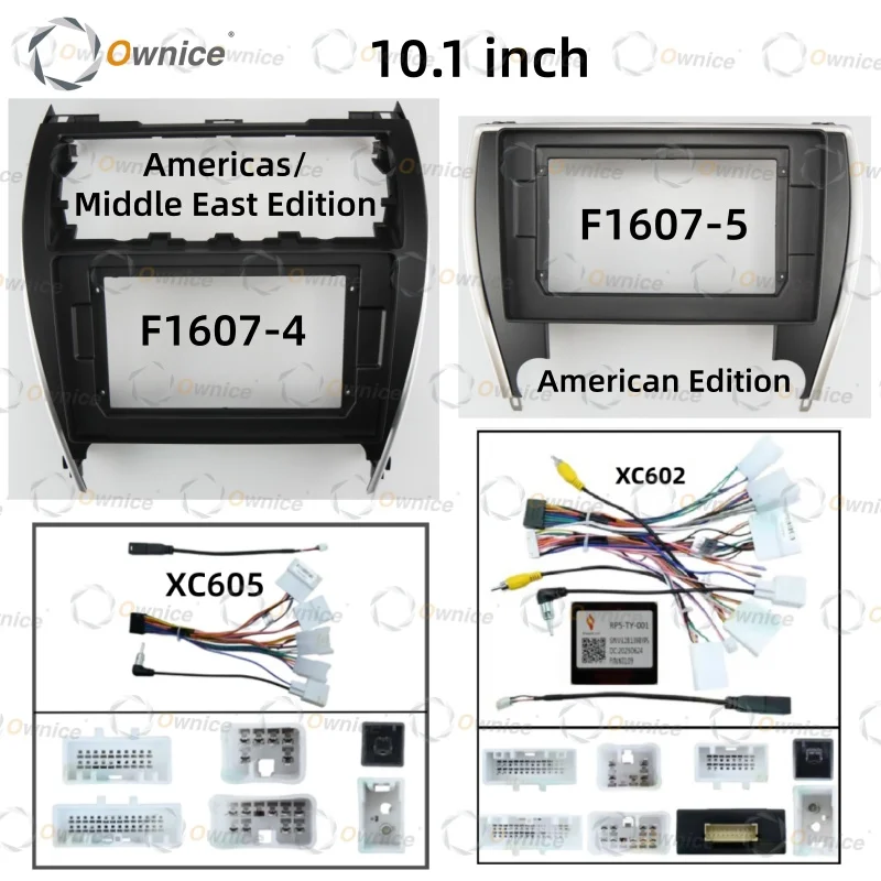 

Автомобильная мультимедийная панель Ownice 10.1 дюйма для Toyota Camry Aurion XV50 2012-2017 (версии для США/Австралии) с проводкой, адаптером питания и Canbus