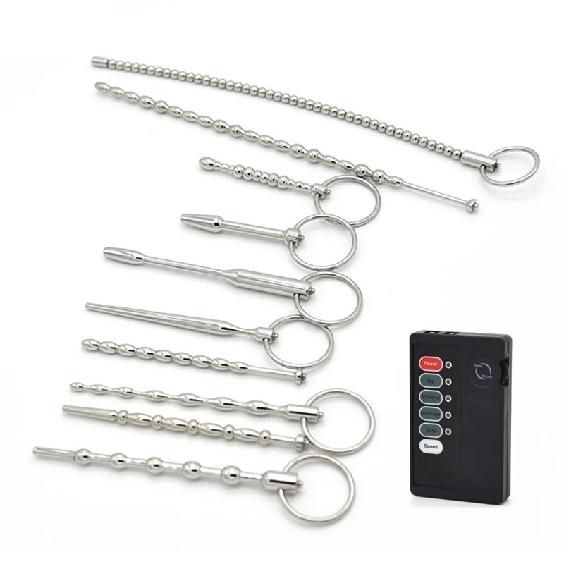 Stimulation Massage Penis Plug Delay Ejaculation Pulse Massage  Electric Shock Urethral Sound Catheter Dilator Sex Toys For Male