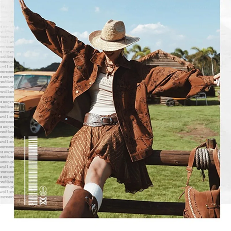 

TIYIHAILEY Vintage Women Long Sleeve Spring Autumn Denim Jacket Jeans Denim Coat Outerwear Single Breasted Ladies 2025 Jacquard