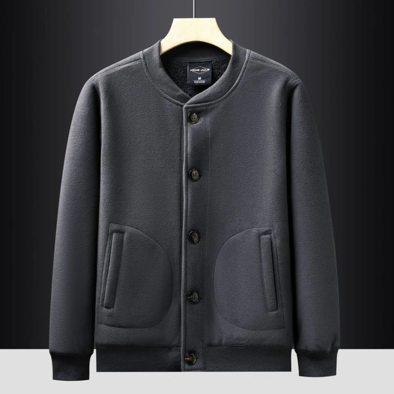 

​ Винтажная мужская куртка-свитер с капюшоном в стиле милитари, утепленный трикотаж с воротником-стойкой, зимнее многослойное необходимое ​