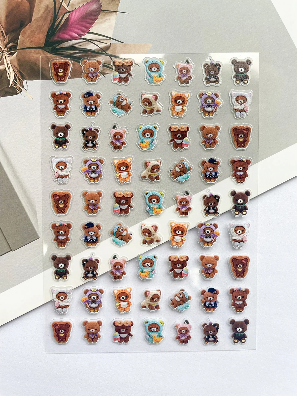 

Kawaii Bear Rilakkuma Anime PVC Mini Luggage Tags Stickers It Sticks Very Firmly Nail Sticker DIY Notebook Cup Decoration