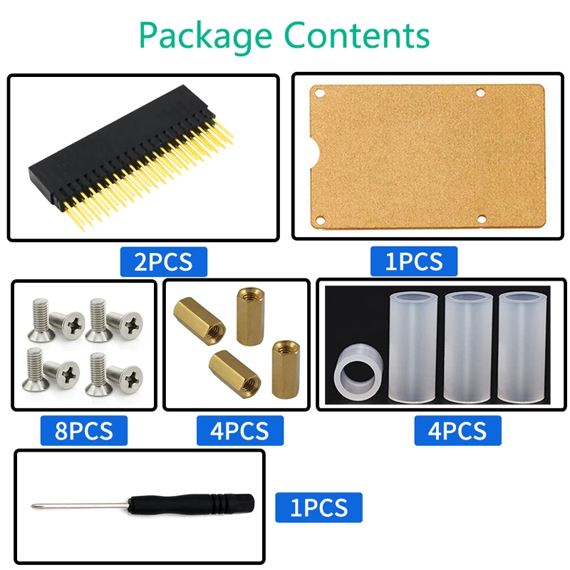 40Pin GPIO Connector 2x20-pin(40Pin) Extra Tall Female Stacking Header for Raspberry Pi A+ Pi Model B+ Pi 2 3 4B w/ Acrylic Base