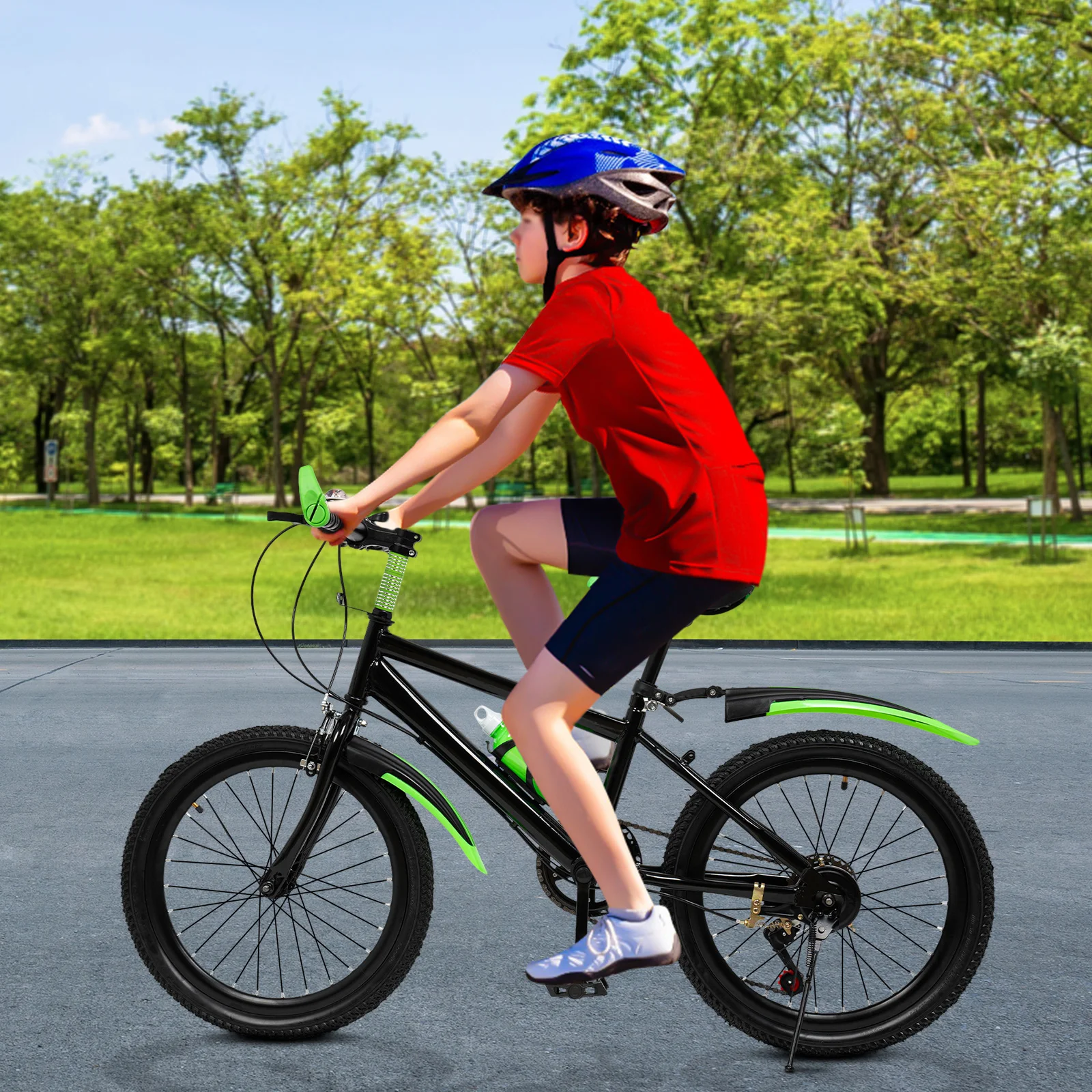 Bicicleta de Montaña para niños de 20 ", 7 velocidades, frenos de doble disco, bicicleta Unisex para niños, altura ajustable, bicicleta para montar en bicicleta para niños y niñas