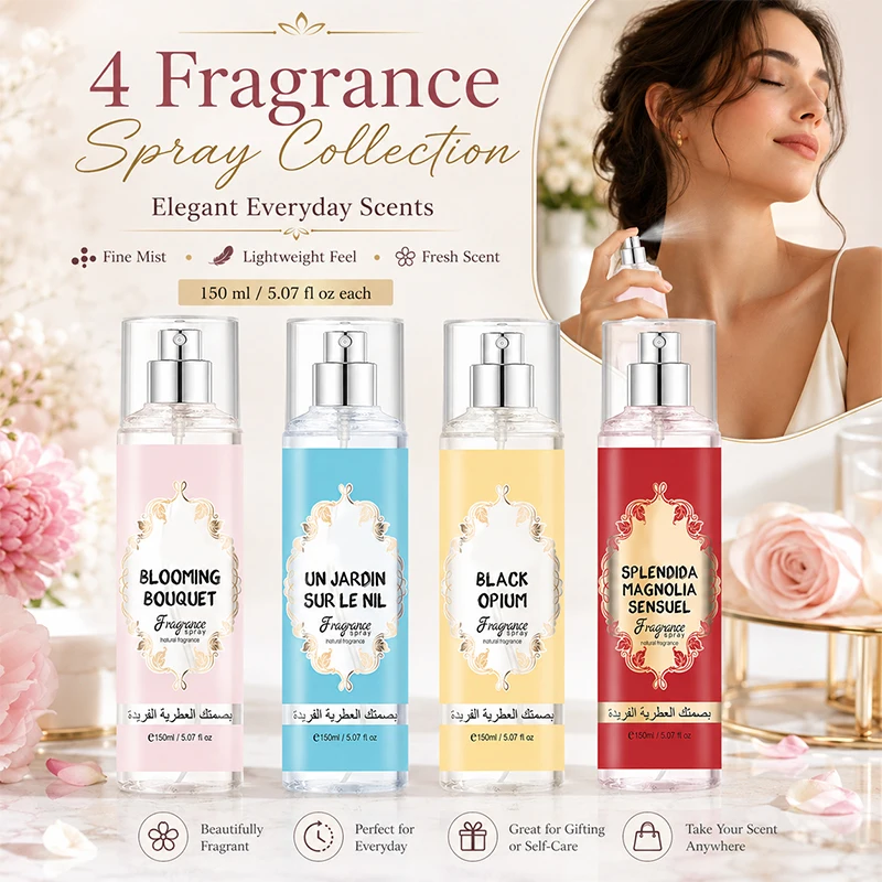 Perfume Fragrance Body Mist Spray Long Lasting Floral Eau De Parfum Scent Daily Use For Women 150ml Each