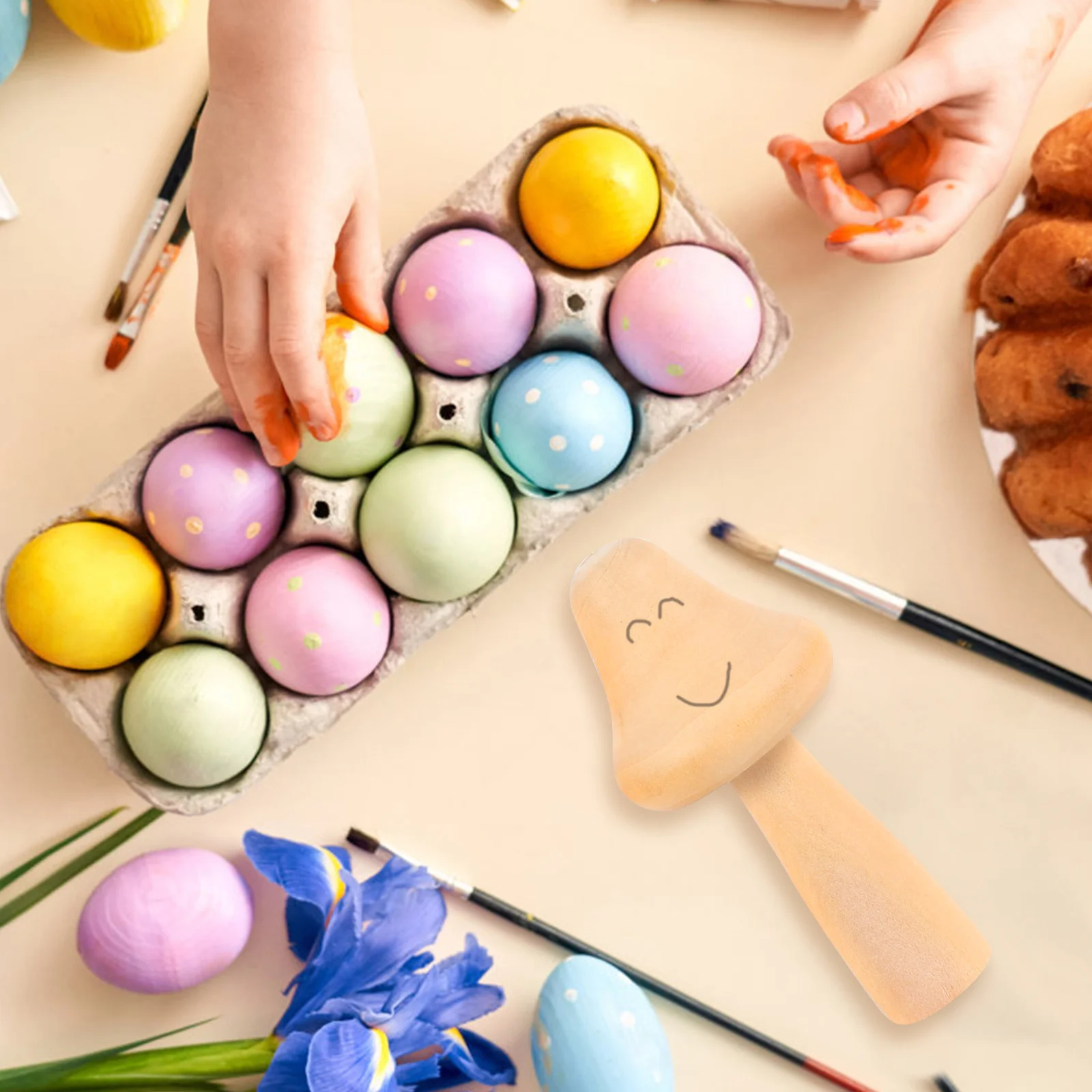 

9Pcs Mushroom Unfinished Wood DIY Pegs for Kids Painting Counting Learning Handmade Wooden Decorations DIY Unfinished Wood