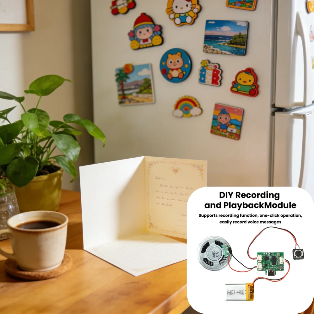 8M MP3 Type-C Charging & Audio Download One-click Recording Module for DIY Greeting Card Pop-up Book Fridge Magnet Handmade Gift
