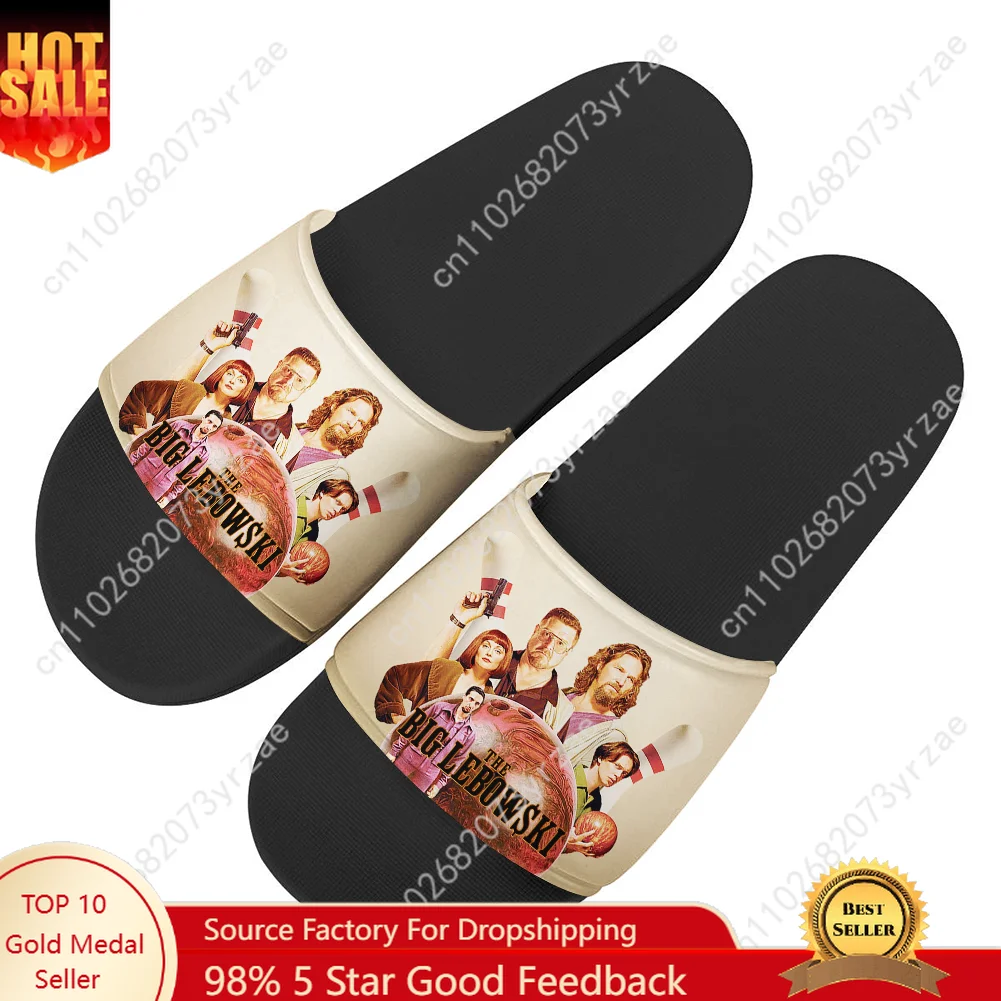 

Шлепанцы Big Lebowski, домашние тапочки, мужские и женские подростковые семейные тапочки, повседневные сандалии для ванной комнаты, бассейна, обувь на заказ