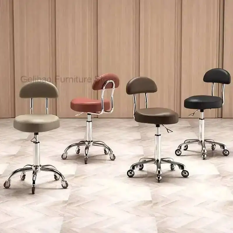 Professional Barber Chair Leather Salon Stations for Hair Stylist Chaise Cadeira De Barbeiro Cosmetic Stool Furniture